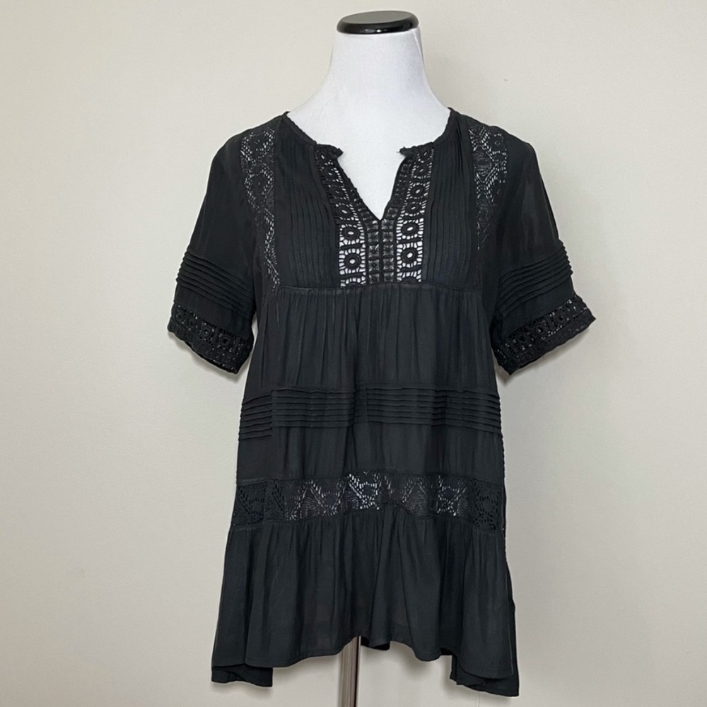 Anthropologie Maeve Tiered Lace Tunic